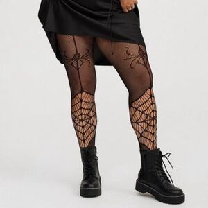 Torrid 3X 4X Halloween Spider Web Tights NEW